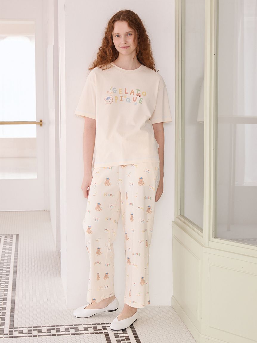 gelato pique「ドローイングベアワンポイントTシャツ」|ルームウェア|