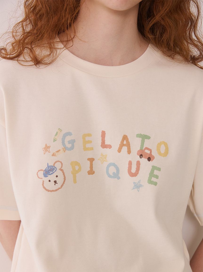 gelato pique「ドローイングベアワンポイントTシャツ」|ルームウェア|
