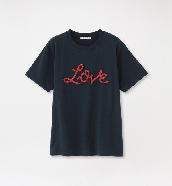  「LOVEコード刺繍Tシャツ」|Tシャツ・カットソー|ネイビー1