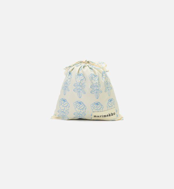 Marimekko「【日本限定】Vihkiruusu All Purpose Bag」|ポーチ|ﾎﾜｲﾄ&times;ﾗｲﾄﾌﾞﾙｰ