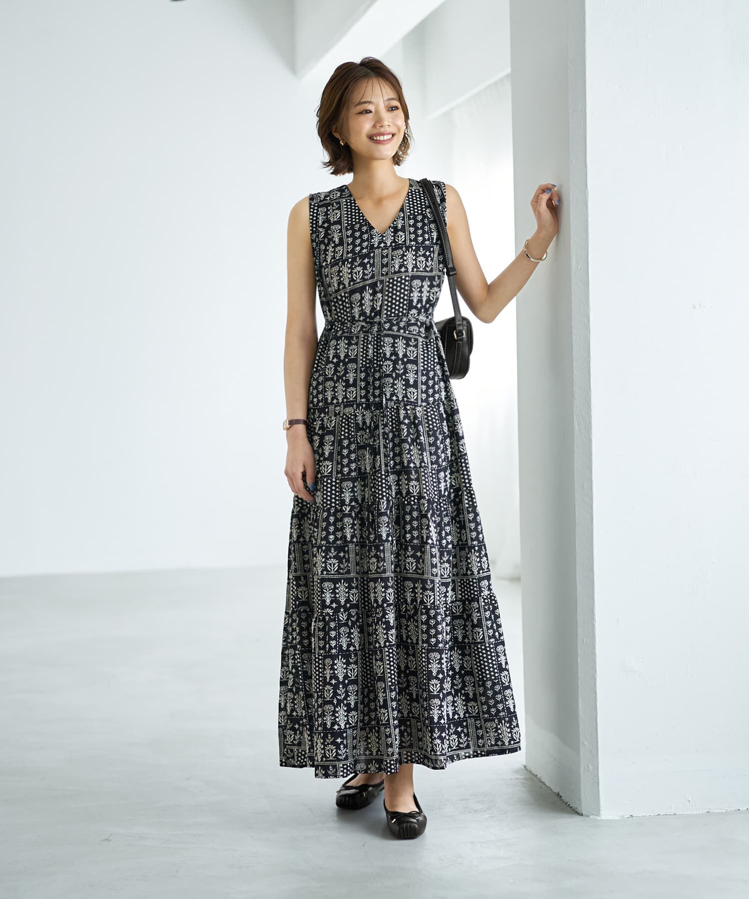 STYLE DELI「パッチワーク柄ティアードワンピース」|ワンピース|