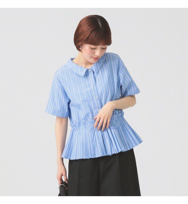 Ray BEAMS 「プリーツ キリカエ ハーフスリーブ シャツ」|シャツ・ブラウス|