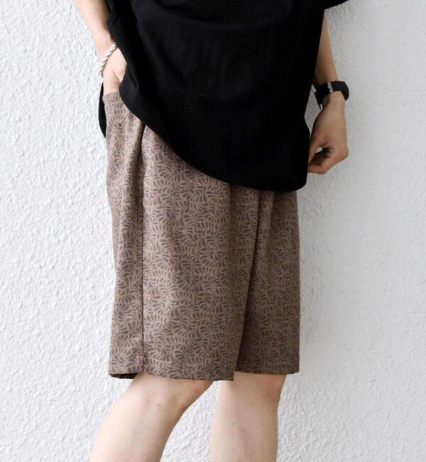 SHIPS any「SHIPS any:〈UVカット〉FUTURE LINEN CANVAS リネンライク イージー ショーツ◇」|その他|ブラウン系その他