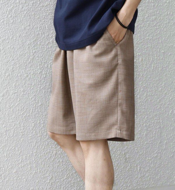 SHIPS any「SHIPS any:〈UVカット〉FUTURE LINEN CANVAS リネンライク イージー ショーツ◇」|その他|ブラウン