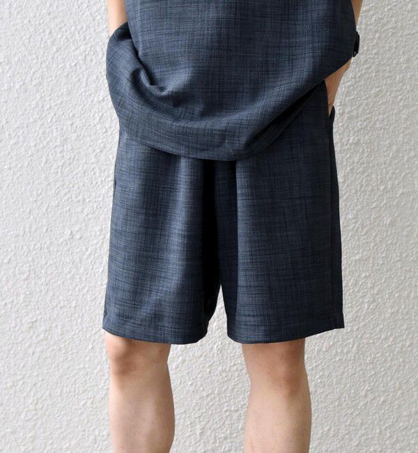 SHIPS any「SHIPS any:〈UVカット〉FUTURE LINEN CANVAS リネンライク イージー ショーツ◇」|その他|ブルー