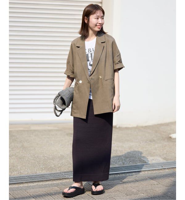 SLOBE IENA「《追加2》リネンレーヨンハーフスリーブジャケット」|その他|