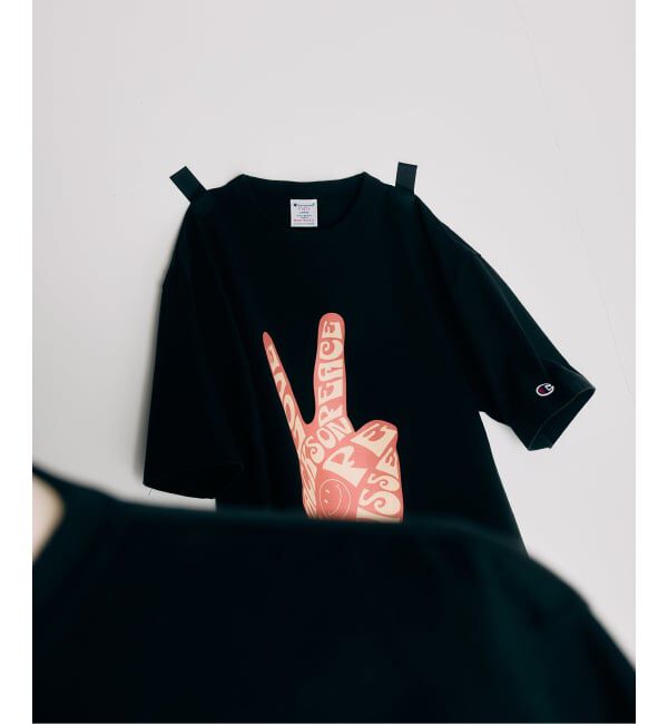 JOURNAL STANDARD relume「CHAMPION&times;ジャクソンマティス 別注T1011 「スマイル」 Tシャツ」|Tシャツ・カットソー|ブラック A