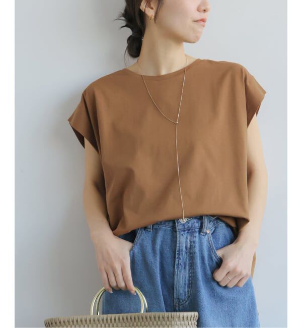 JOURNAL STANDARD relume「《追加》オーガニックコットン汗染み防止タックプルオーバー」|Tシャツ・カットソー|キャメル