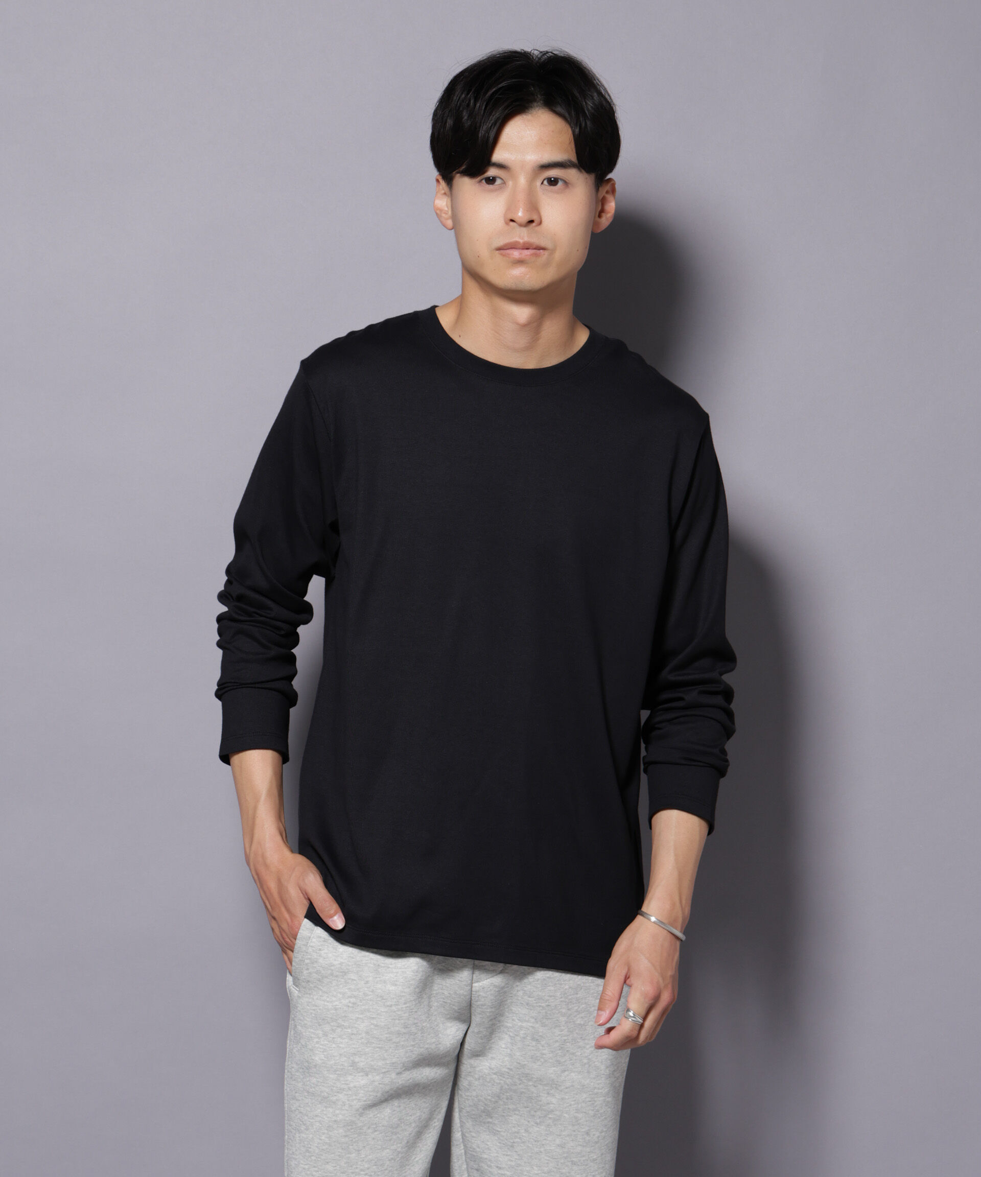 nano･universe「Anti Soaked(R)汗染み防止 クルーネックTシャツ 長袖」|Tシャツ・カットソー|