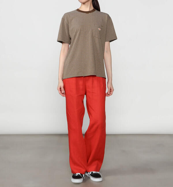 DANTON「DANTON | マルチボーダー ポケットクルーネックTシャツ WOMEN」|Tシャツ・カットソー|
