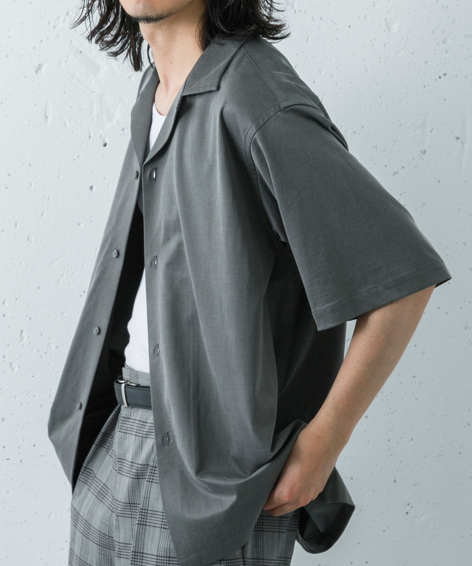 URBAN RESEARCH「『洗濯可』WASHABLE CUPRO SS O/C SHIRTS」|シャツ・ブラウス|カーキ