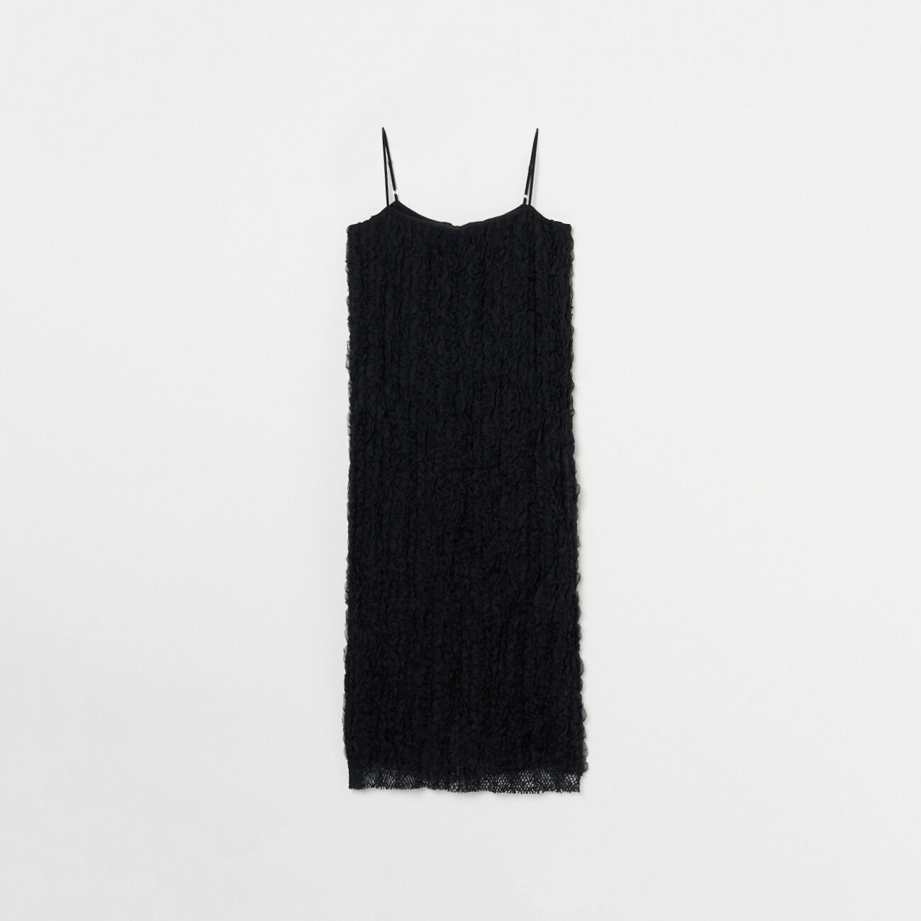  「muller of yoshiokubo RUFFLE CHIFFON CAMI DRESS」|ワンピース|ブラック