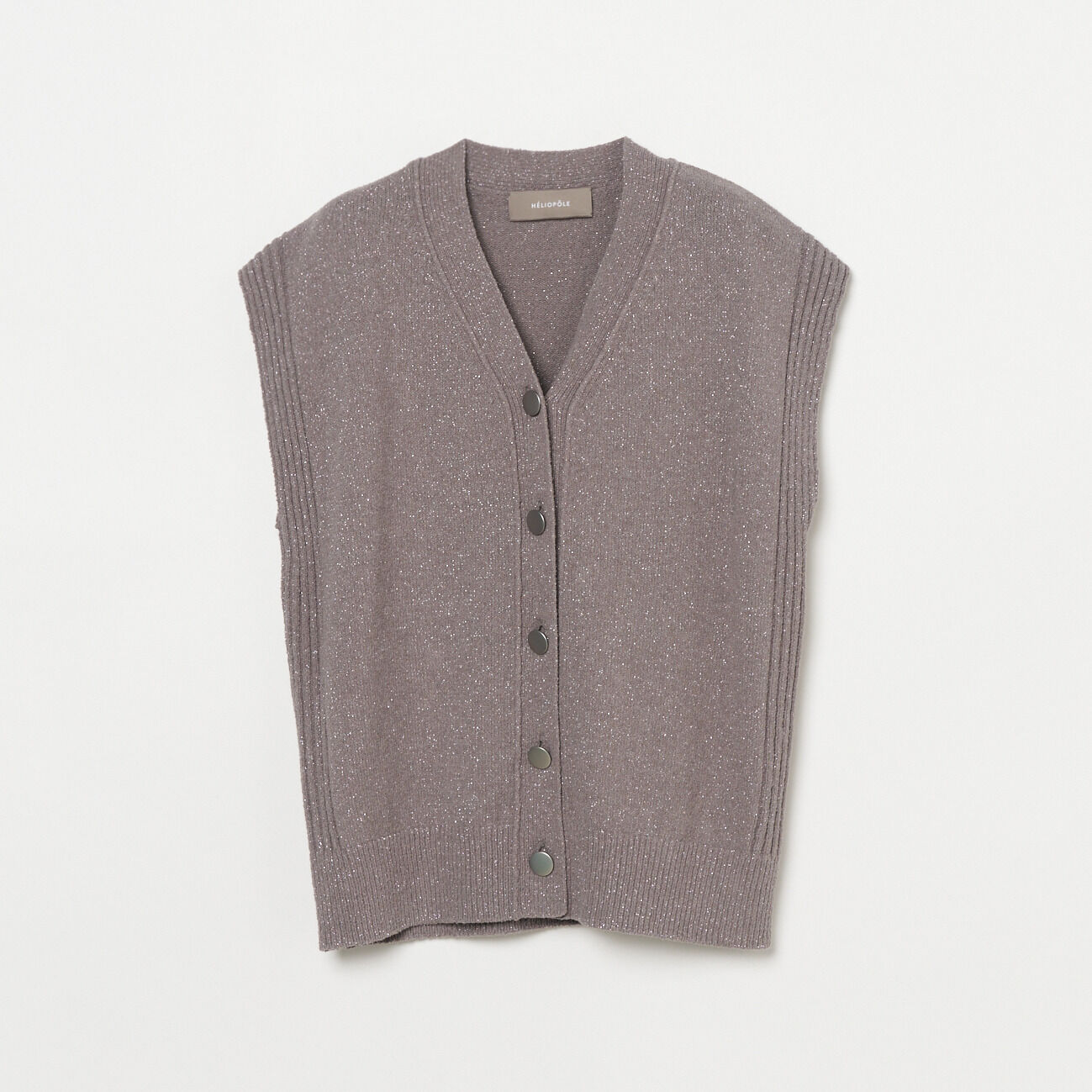 HELIOPOLE「HELIOPOLE METAL BUTTON KNIT VEST」|ニット・セーター|ミディアムグレー