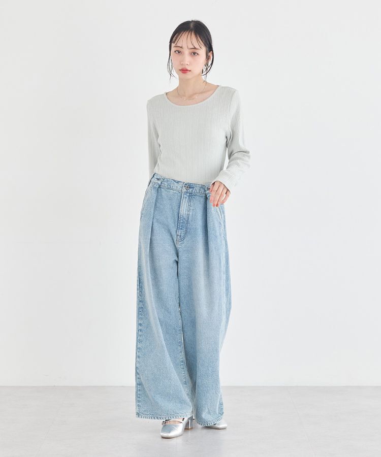 earth music&ecology「ランダムチェーンリブバックレースプルオーバー」|Tシャツ・カットソー|