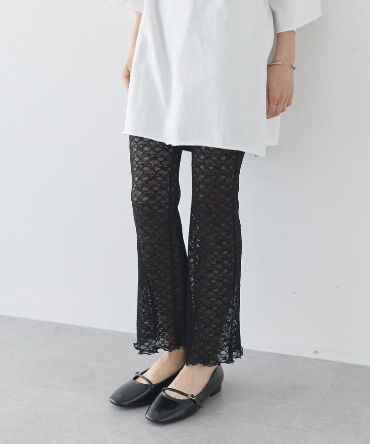 earth music&ecology「レースフレアパンツ」|その他|Black