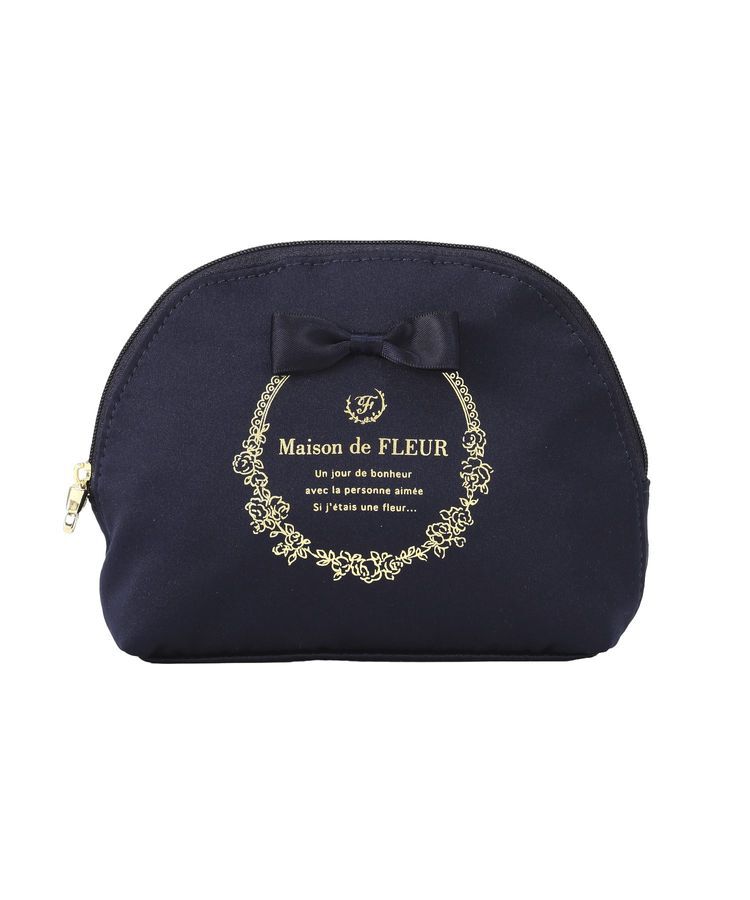 Maison de FLEUR「サテンリボンラウンドポーチ」|ポーチ|