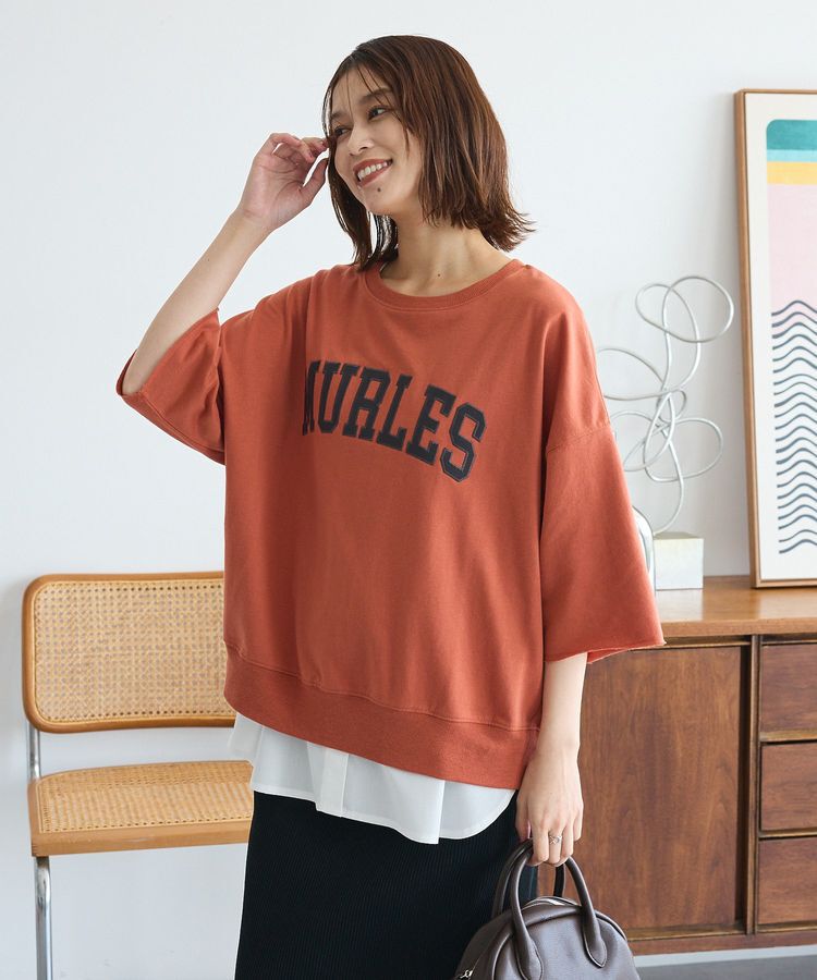 Green Parks「5分袖刺繍ロゴトレTEE」|Tシャツ・カットソー|