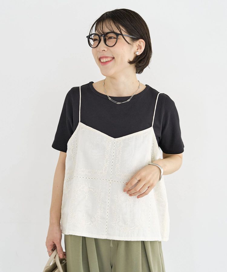Green Parks「前後2WAYレース刺繍ビスチェ」|ベスト・ジレ|Ivory