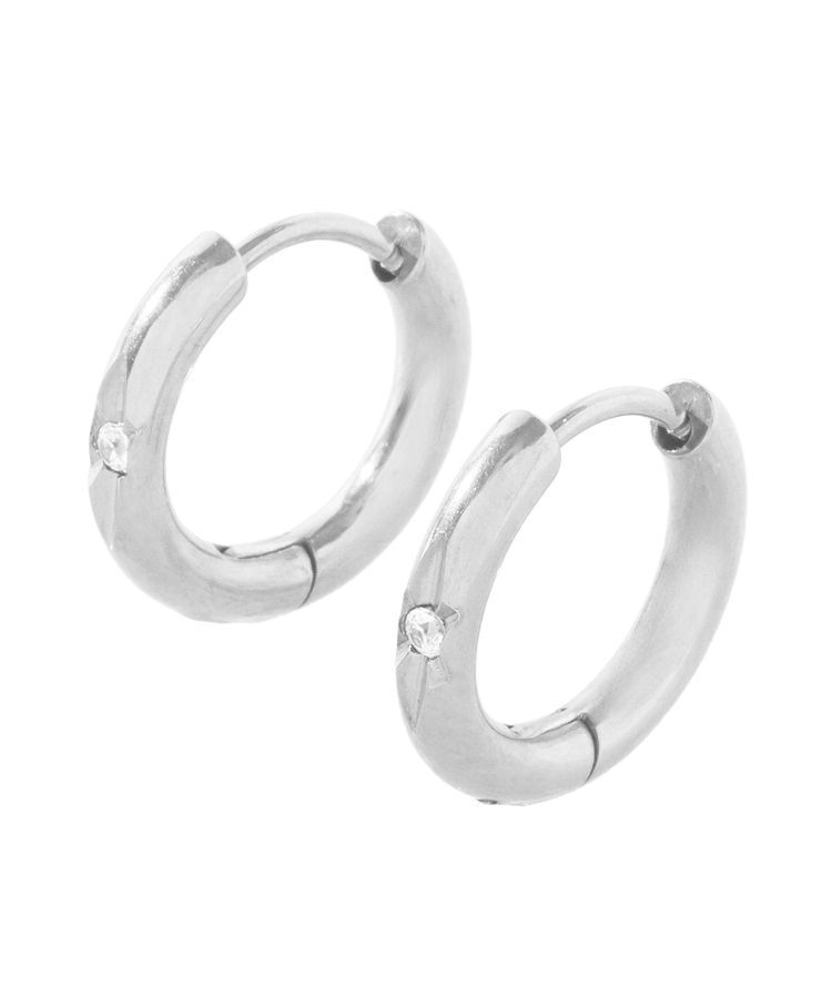 Green Parks「【ステンレス】ストーンデザインフープピアス」|ピアス|