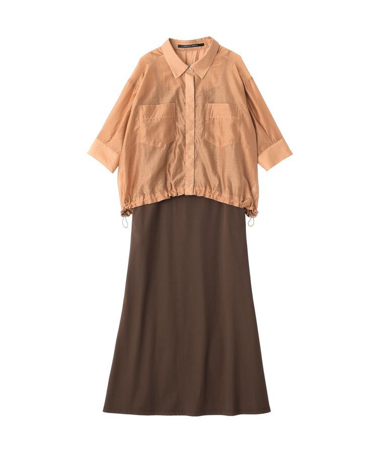 YECCA VECCA「【2点SET】シアーシャツ&times;Aラインキャミワンピース」|ワンピース|Terracotta
