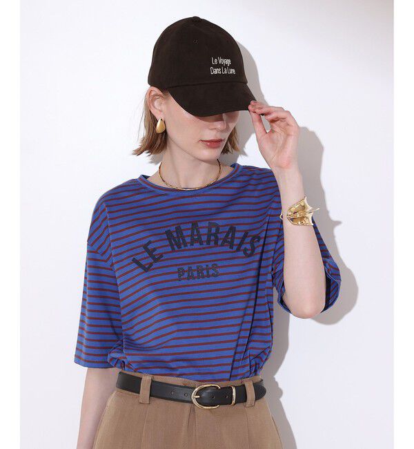 allureville「カレッジライクロゴボーダーＴシャツ」|Tシャツ・カットソー|