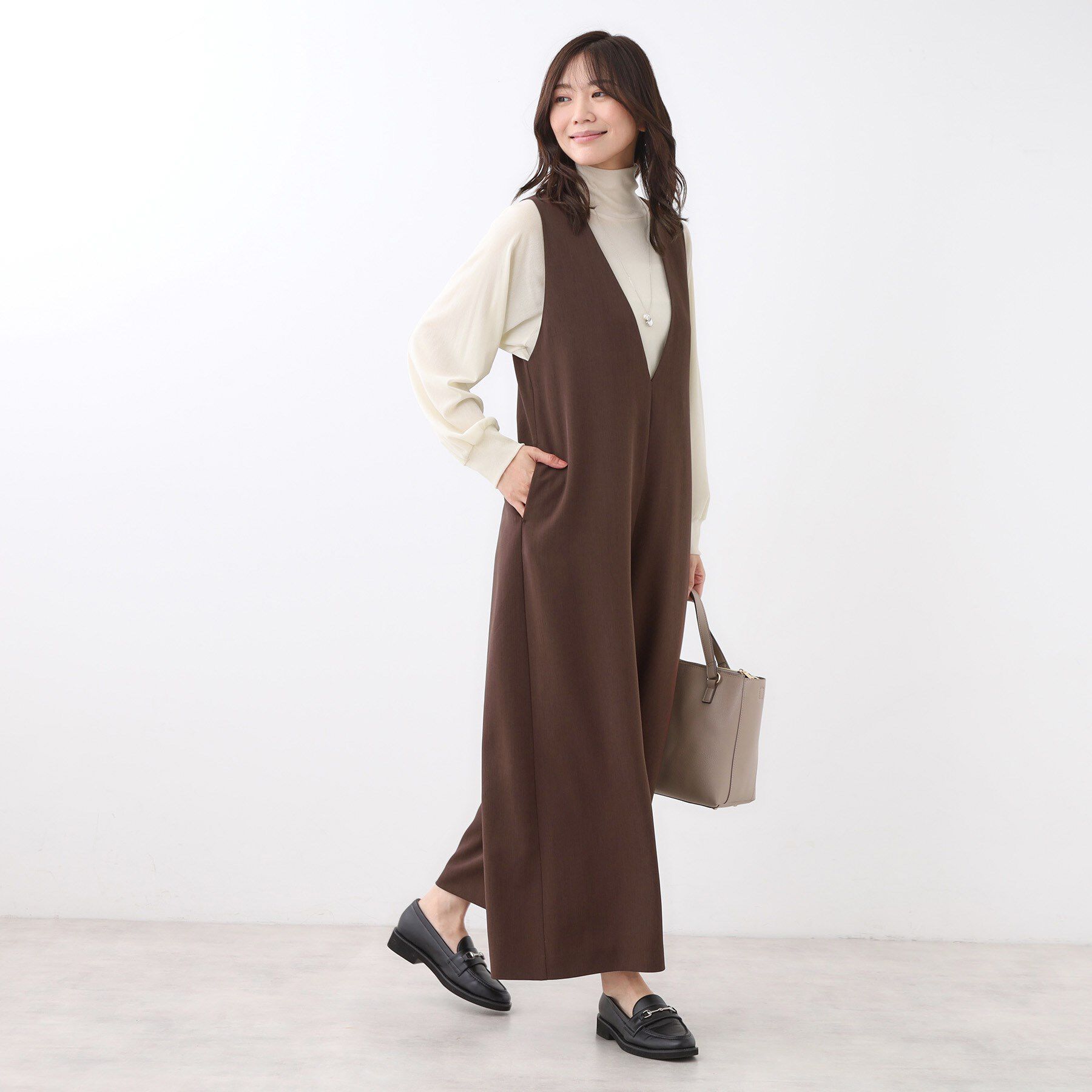 Reflect「【すっきり縦長シルエット】サロペットパンツ」|オールインワン|