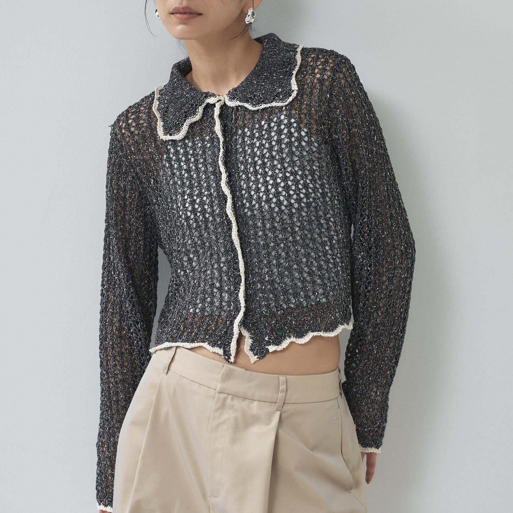 GALLEST「【一部店舗限定】ネップメッシュカーディガン」|カーディガン|ブラック(519)