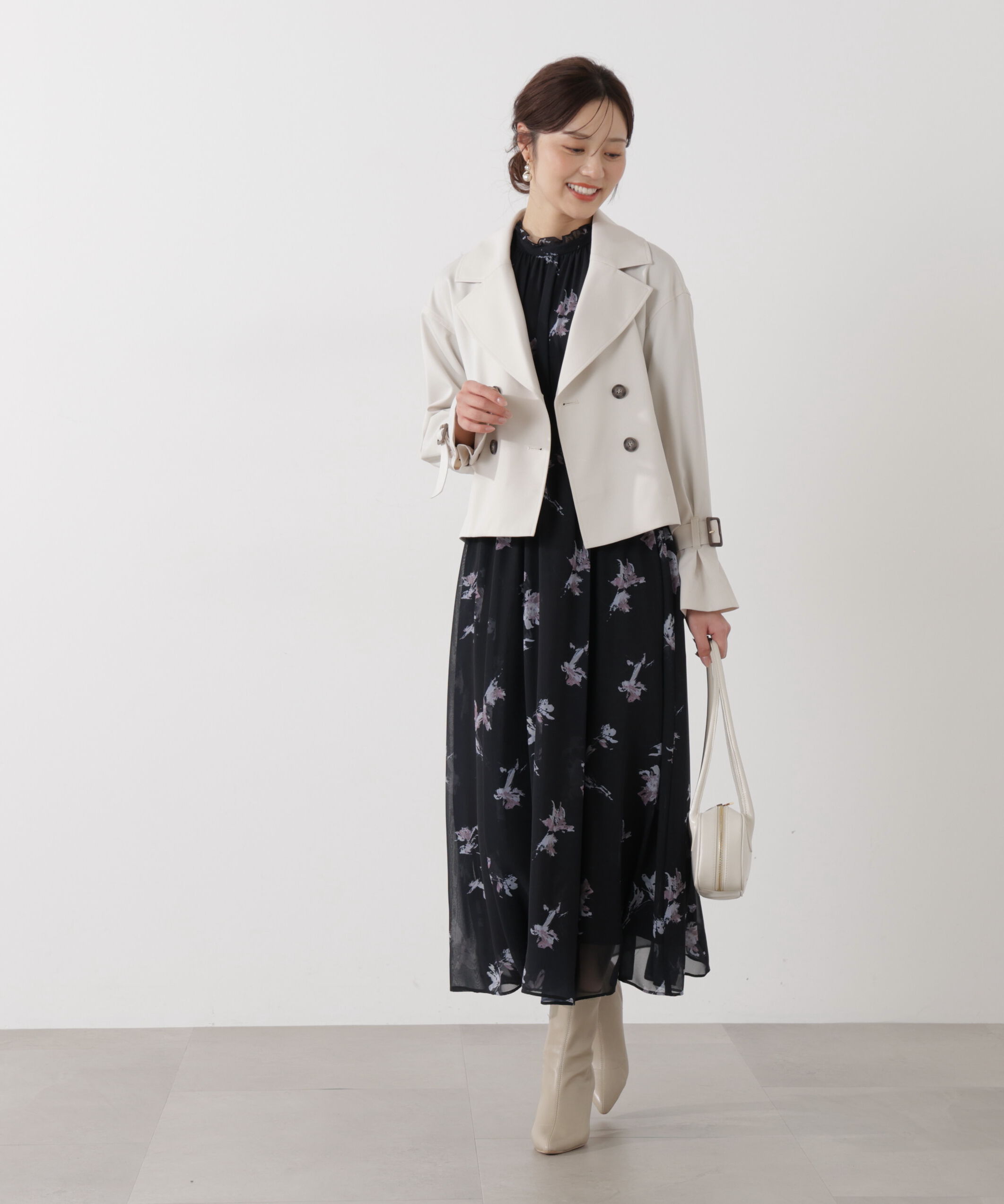PROPORTION BODY DRESSING「＜防シワ/花粉リリース＞ショートトレンチコート」|ブルゾン・スタジャン|