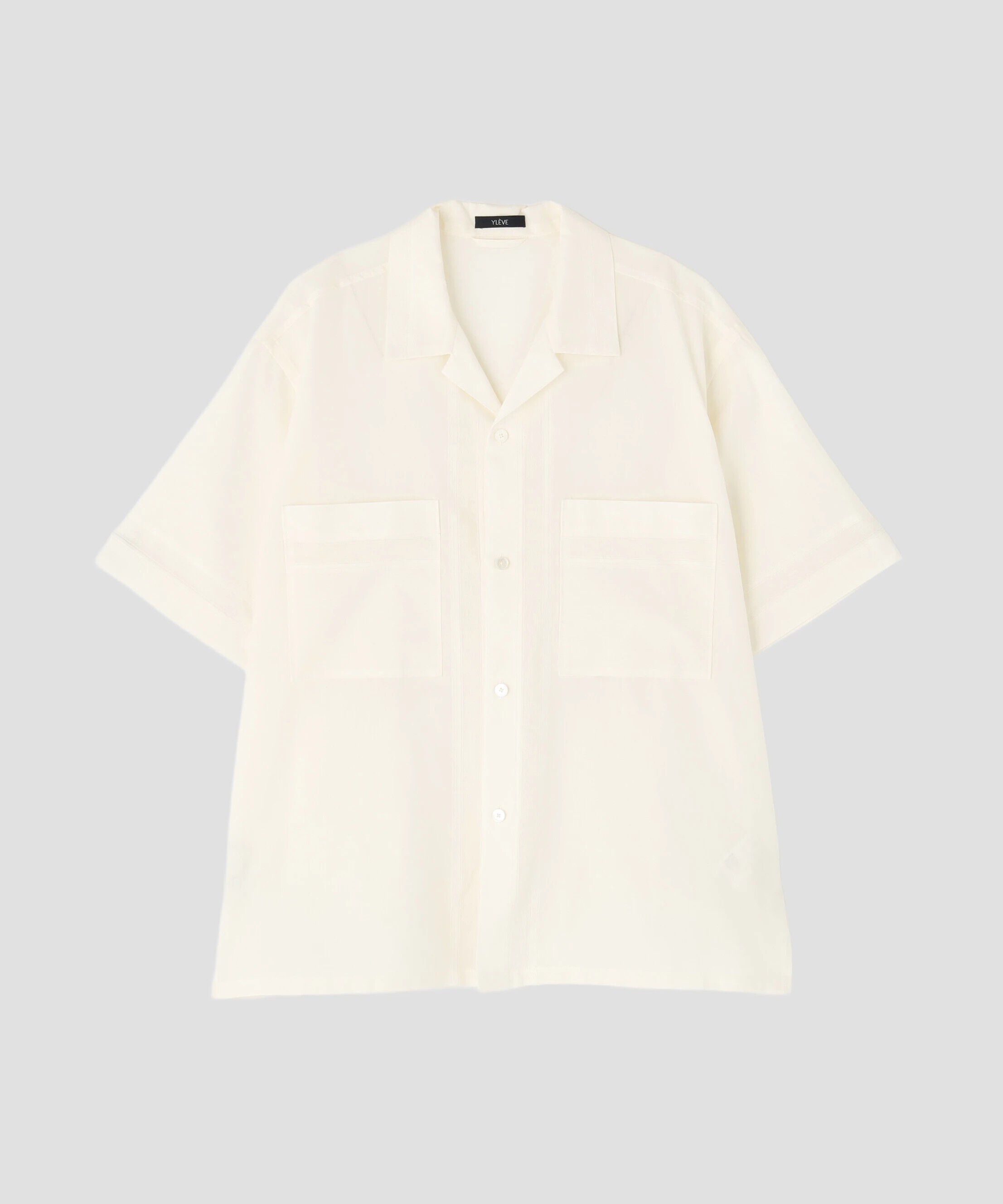 YLEVE 「YLEVE / DOBBY STRIPE CHAMBRAY OPEN COLLAR SHIRT」|シャツ・ブラウス|ホワイト