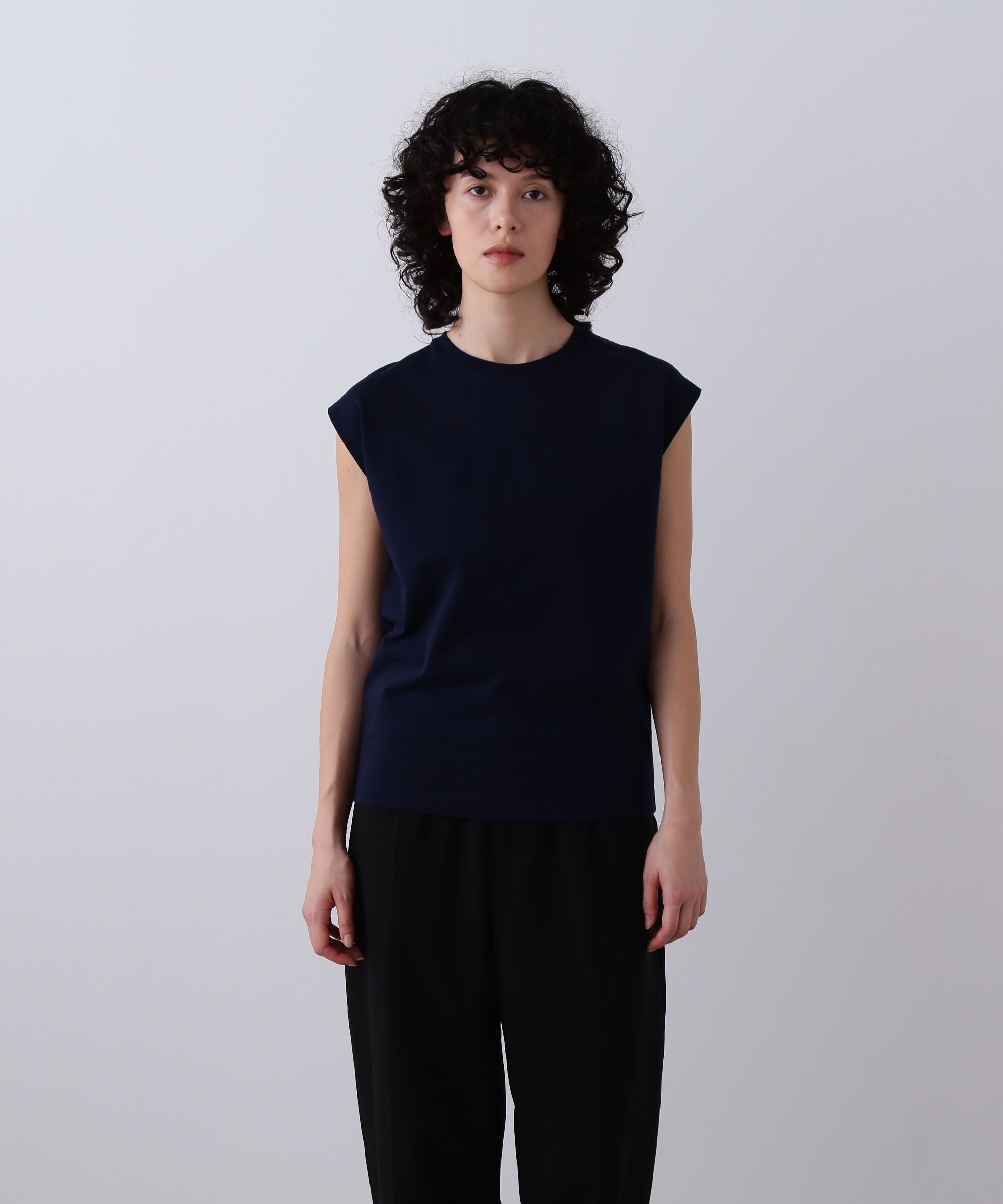 YLEVE 「YLEVE / ORGANIC COTTON BIO SLEEVELESS T-SHIRT」|Tシャツ・カットソー|ネイビー
