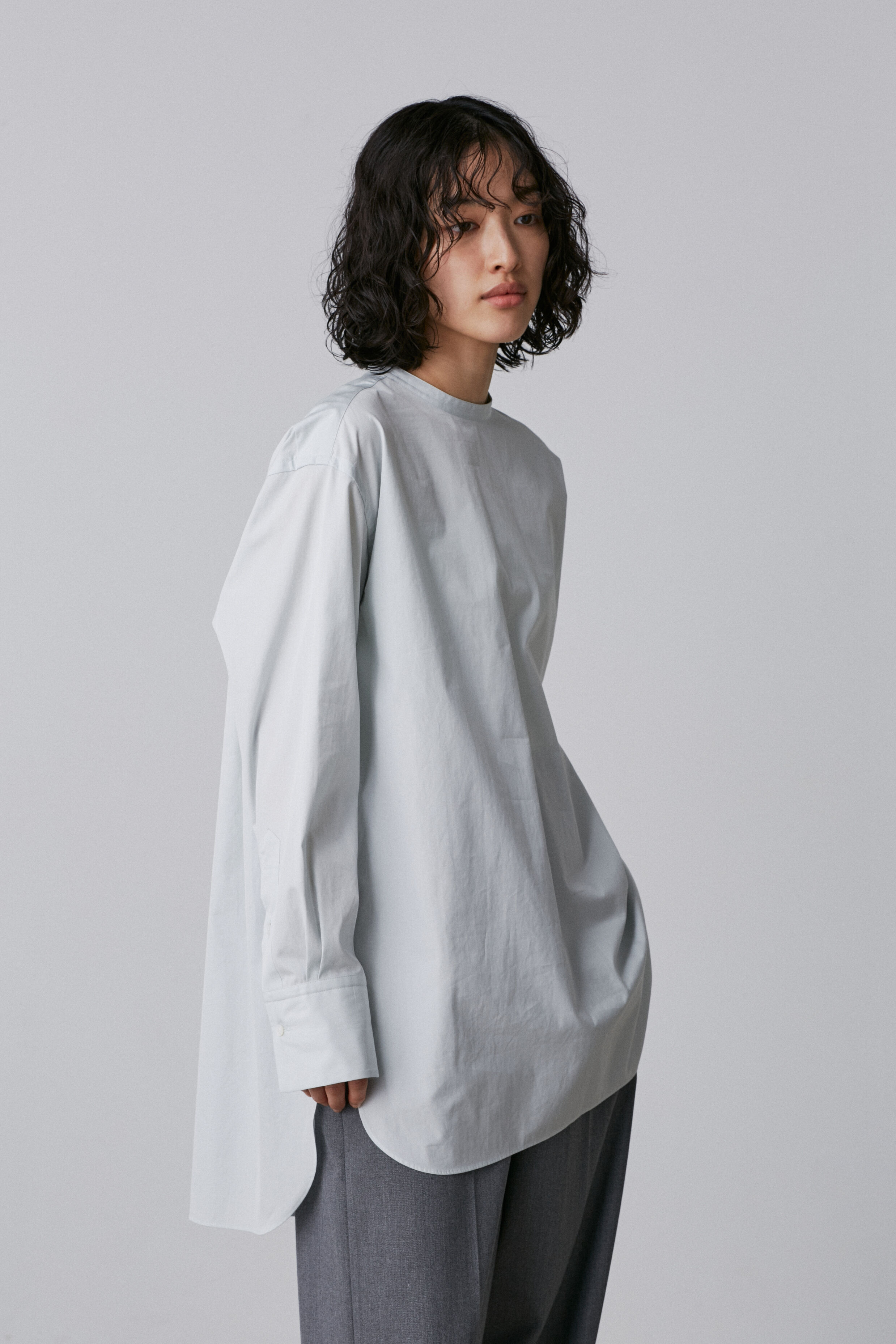 YLEVE 「YLEVE / COTTON BROAD PULL OVER SHIRT」|シャツ・ブラウス|ブルー