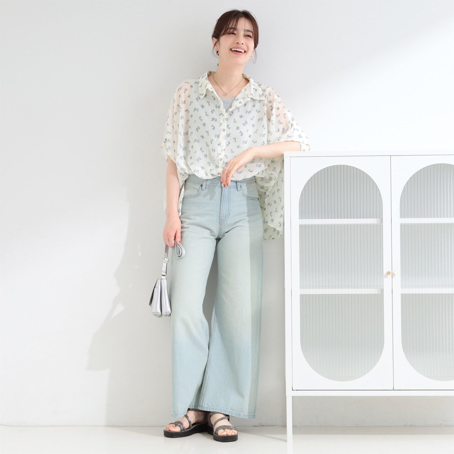 SHOO･LA･RUE「【SHOO・LA・RUE DENIM/S-LL】体型カバーにも バギーデニムワイドパンツ」|デニム|