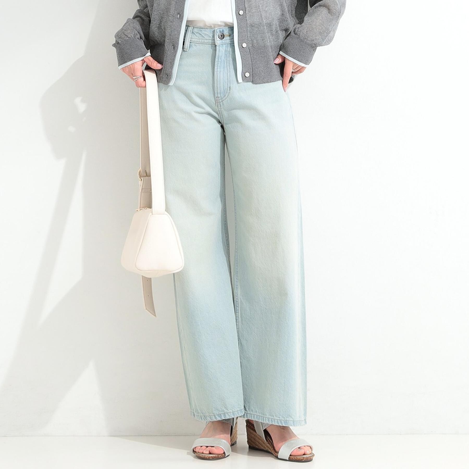 SHOO･LA･RUE「【SHOO・LA・RUE DENIM/S-LL】体型カバーにも バギーデニムワイドパンツ」|デニム|
