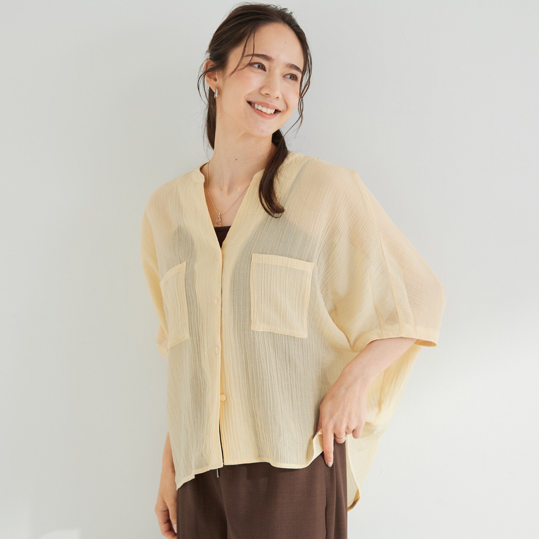 SHOO･LA･RUE「シアーワッシャーポケドルマン」|シャツ・ブラウス|