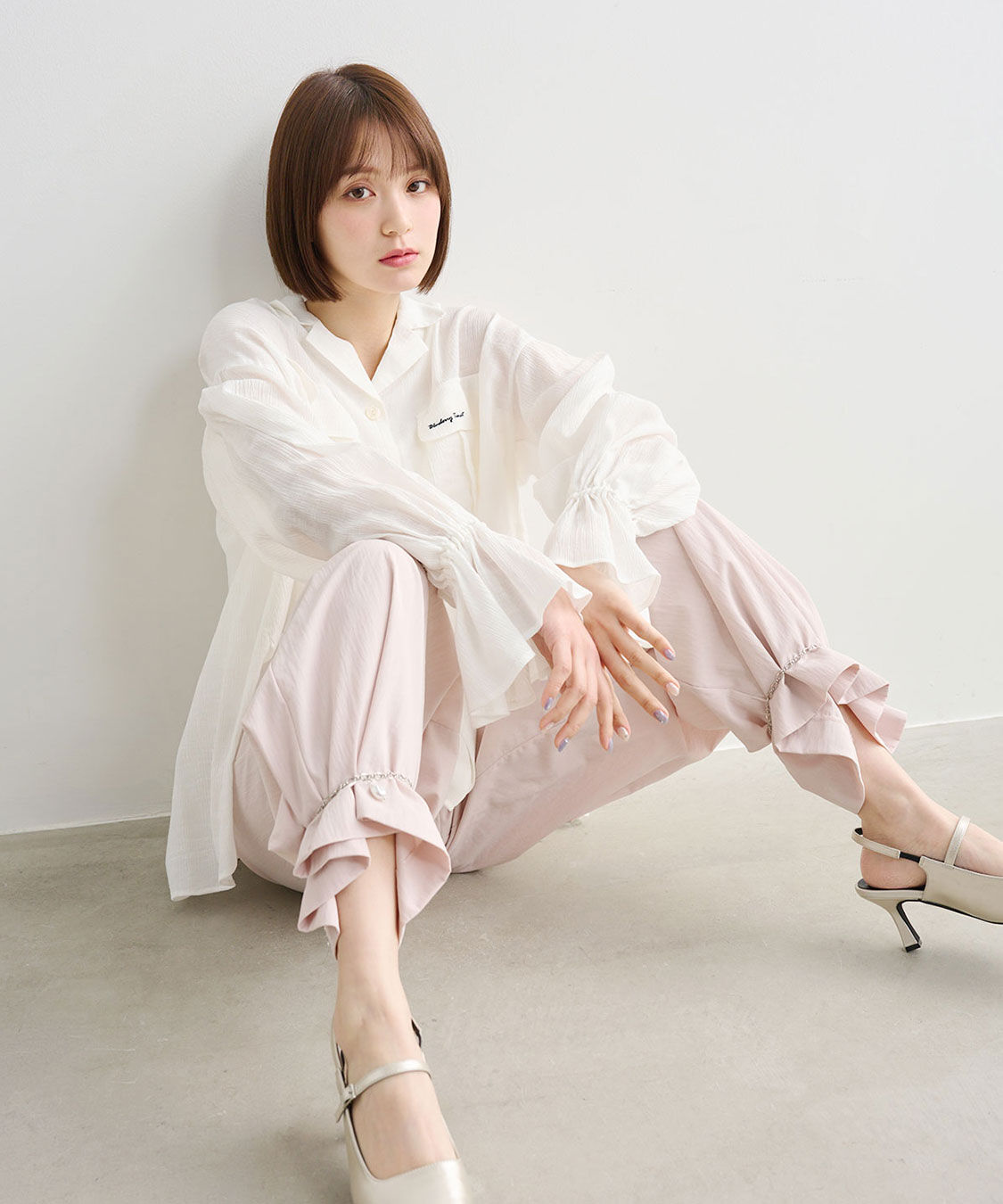 COCO DEAL「アンクレットタックワイドパンツ」|スラックス|