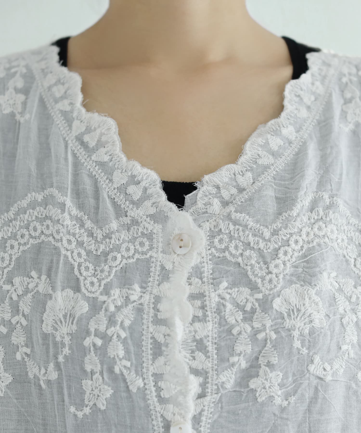 STYLE DELI「レース刺繍コットンカーディガン」|カーディガン|