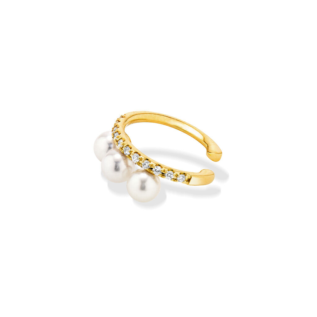 STAR JEWELRY「DIAMOND & BABY AKOYA EAR CUFF」|イヤーカフ|
