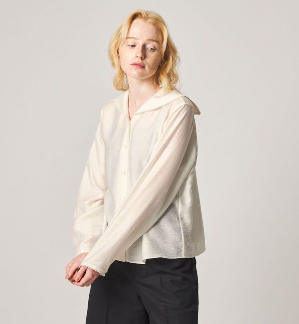STEVEN ALAN「＜Steven Alan＞レース セーラーカラー ブラウス」|シャツ・ブラウス|