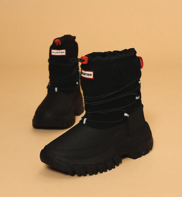 Ray BEAMS 「【WEB限定】HUNTER / インシュレイティド ショート シェルパ スノー ブーツ」|その他|BLACK