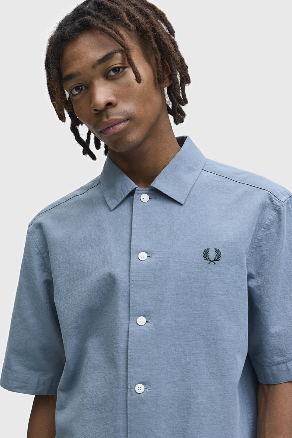 FRED PERRY 「Placket Detail Short Sleeve Shirt プラケットショートスリーブシャツ」|シャツ・ブラウス|STOCKPORT BLUE