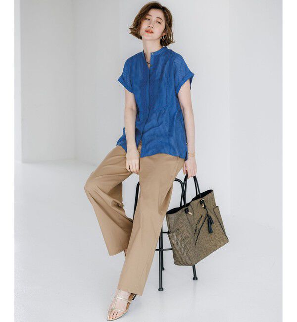 23区「【WEB&一部店舗限定】レースピンタック フレンチスリーブ ブラウス」|シャツ・ブラウス|