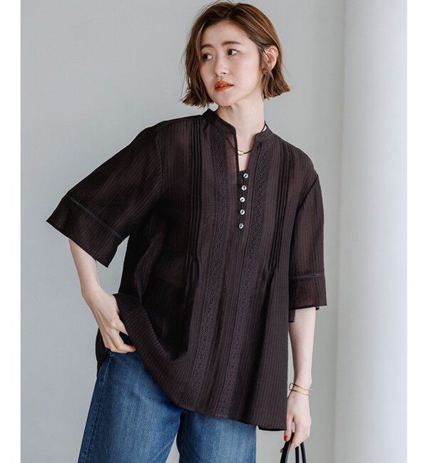 23区「【WEB&一部店舗限定】はしごレース シアー トップス」|シャツ・ブラウス|ﾀﾞｰｸﾌﾞ
