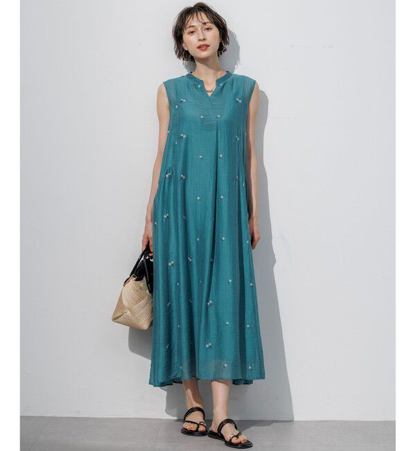 23区「【WEB&一部店舗限定】シアーワッシャー 刺繍 ワンピース」|ワンピース|