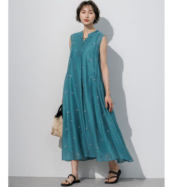 23区「【WEB&一部店舗限定】シアーワッシャー 刺繍 ワンピース」|ワンピース|