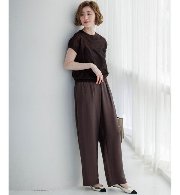 23区「【WEB&一部店舗限定カラーあり】シアードット フレンチスリーブ ニット」|ニット・セーター|