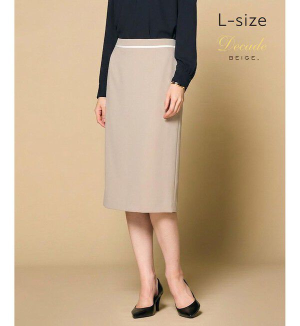 BEIGE,「【Lsize・セットアップ対応】CINDY / タイトスカート」|スカート|Taupe x White