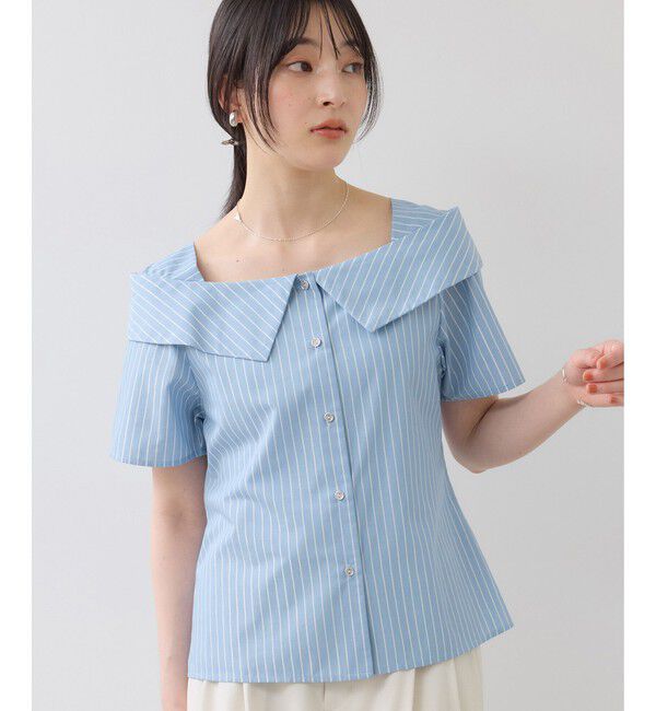 VIS「【夏トク価格】オフショルライクハーフスリーブブラウス/イージーケア」|シャツ・ブラウス|