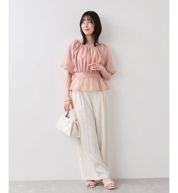 VIS「【夏トク価格】ドットアソート2WAYオフショルペプラムブラウス」|シャツ・ブラウス|