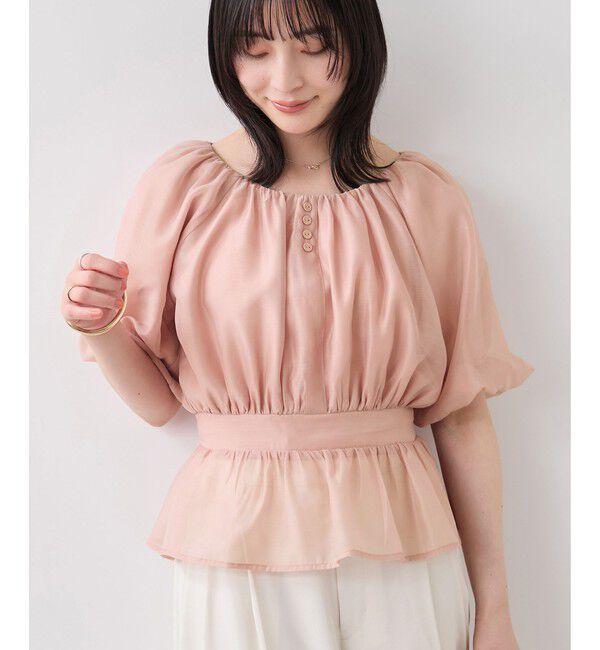 VIS「【夏トク価格】ドットアソート2WAYオフショルペプラムブラウス」|シャツ・ブラウス|