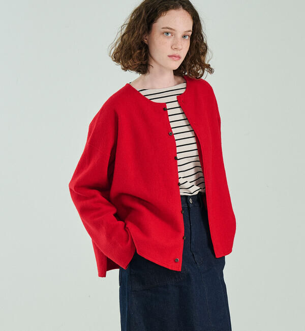 ORCIVAL「ORCIVAL | ウールジャージー カーディガン WOMEN」|ニット・セーター|RED